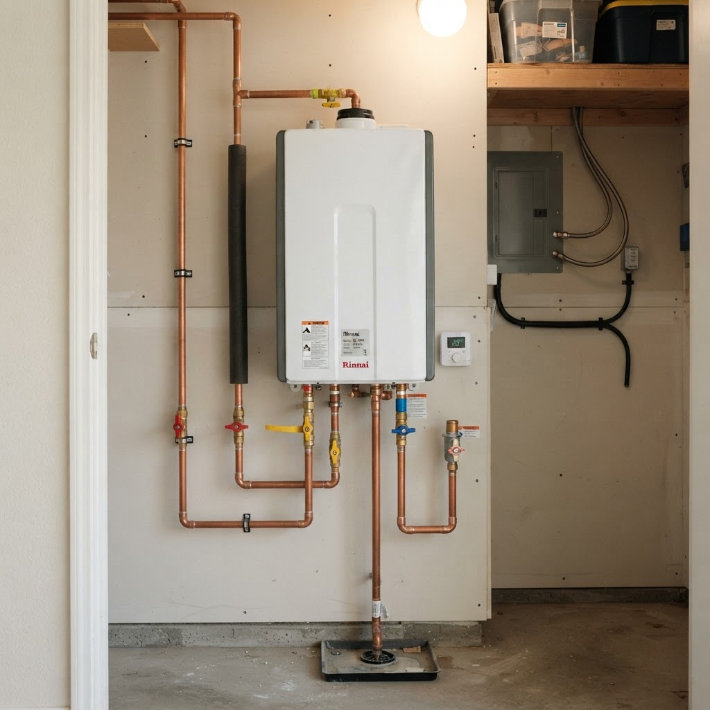 Tankless water heater swap — after